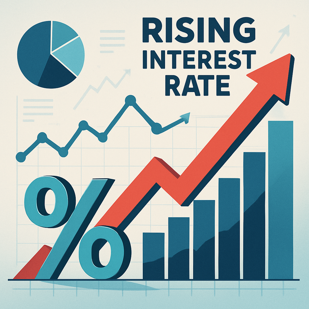 Gráfico financeiro mostrando taxa de juros e crescimento econômico